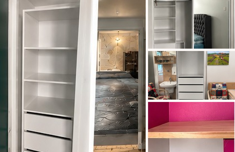 Collage of Crystal’s real wardrobes & storage projects