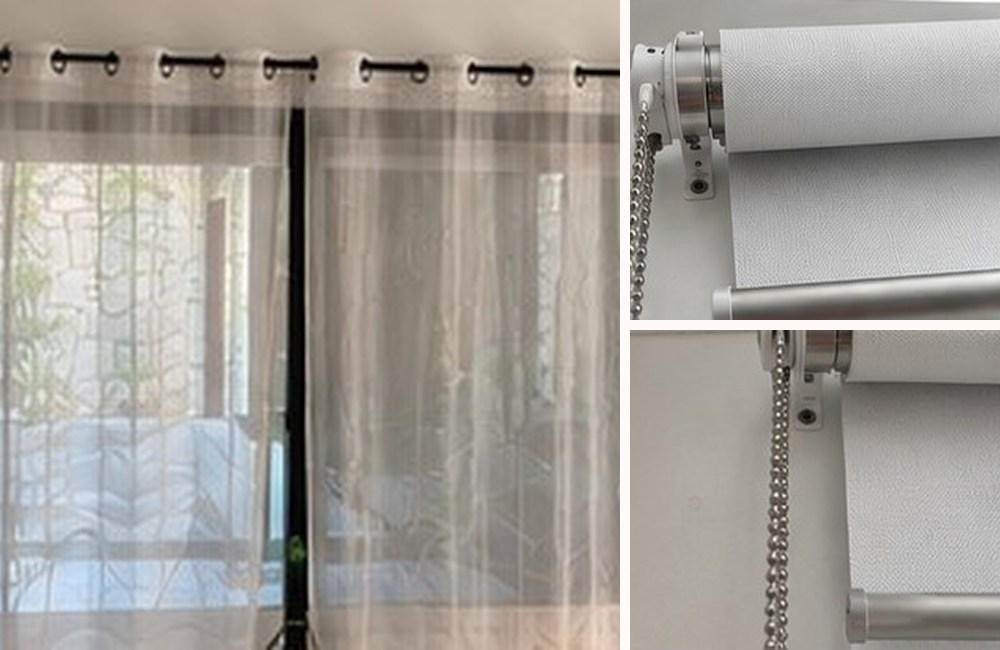 Collage of Crystal’s real curtains & blinds projects