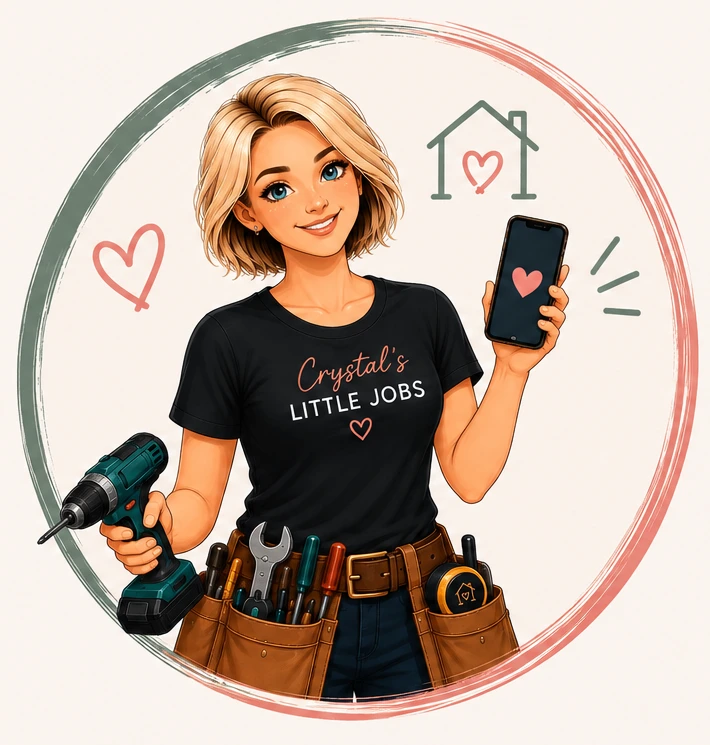 Crystal’s Little Jobs illustrated handylady logo